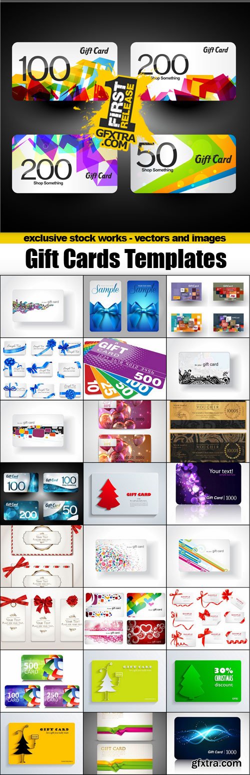 Gift Cards Templates - 25x JPEGs