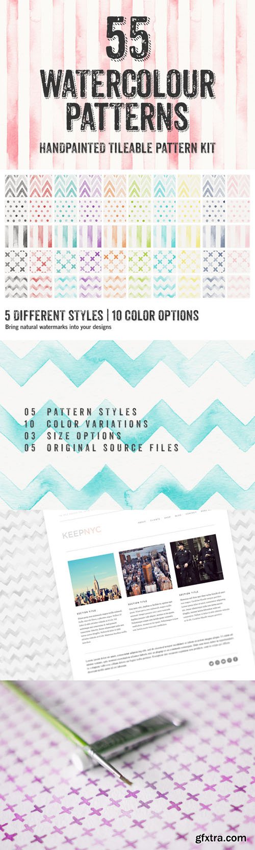 55 Watercolor Patterns - CM 14570 55 Watercolor Patterns - CM 14570
