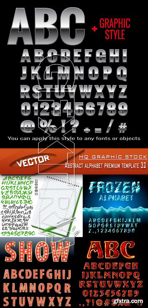Stock Vector - Abstract alphabet premium template 32