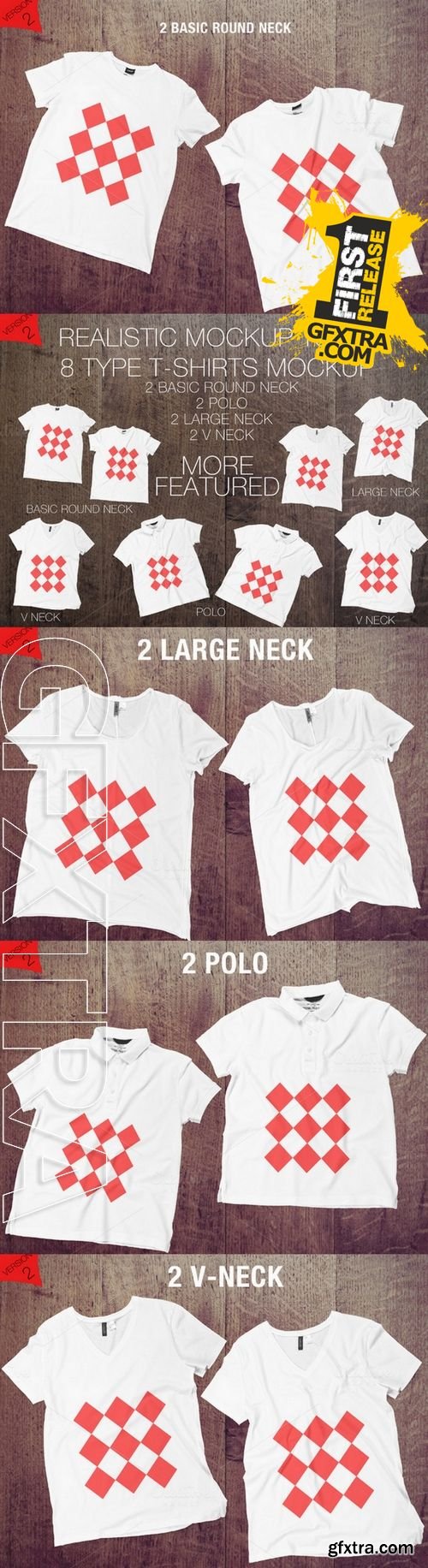 8 Realistic T-shirts Mockup - CM 140590