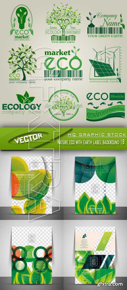 Stock Vector - Nature eco with earth label backround 18