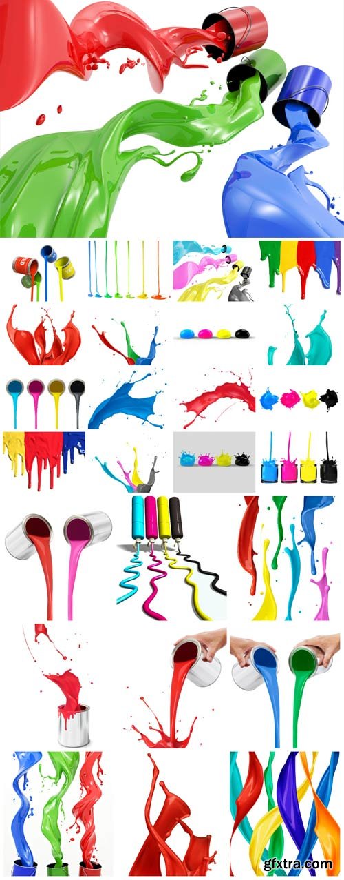 Paint, cans with colorful paints, spray paints - stock photos Paint, cans with colorful paints, spray paints - stock photos