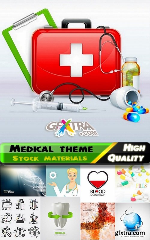 Medical theme set vectors from stock - 25 Eps