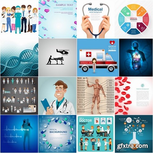Medical theme set vectors from stock - 25 Eps