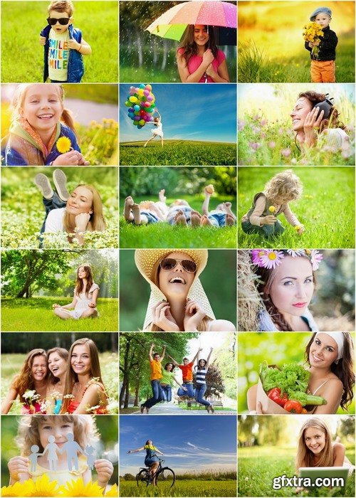 Happy people at the spring nature - 25 HQ Jpg