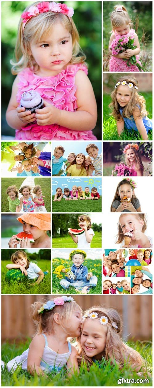 Happy children in nature - stock photos Happy children in nature - stock photos