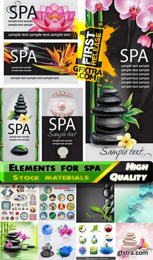 Elements and logos for spa template in vector from stock - 25 Eps