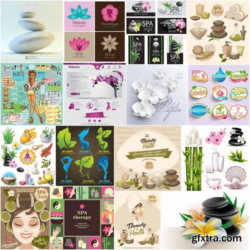 Elements and logos for spa template in vector from stock - 25 Eps