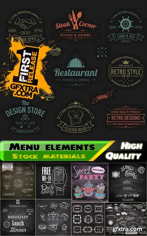 Menu template design elements in vector from stock #11 - 25 Eps
