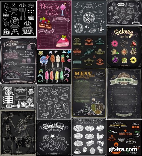 Menu template design elements in vector from stock #11 - 25 Eps