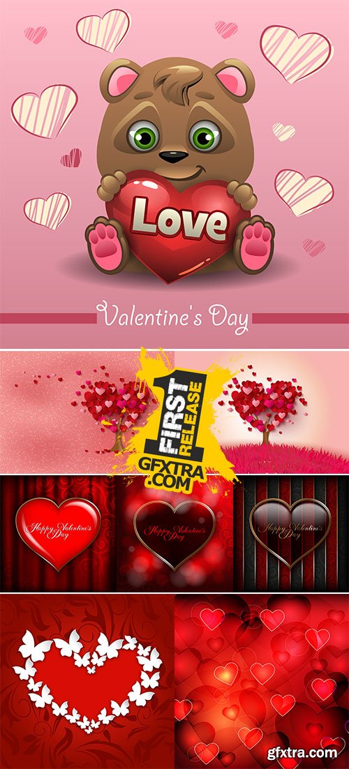 Stock Vector romantic greeting card, Valentines day
