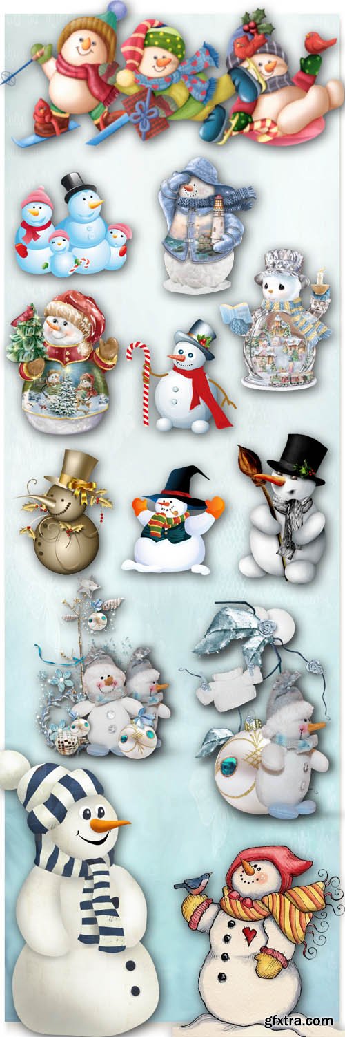 Cute and Funny Snowmen PNG