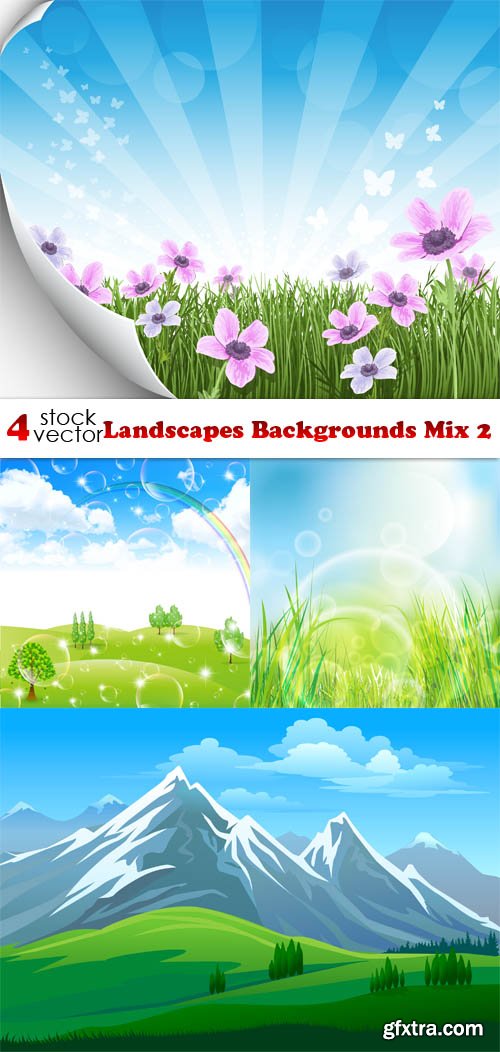 Vectors - Landscapes Backgrounds Mix 2