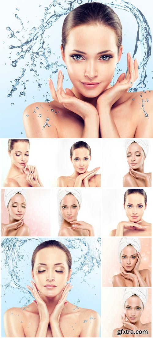 Beautiful women, body care - stock photos Beautiful women, body care - stock photos