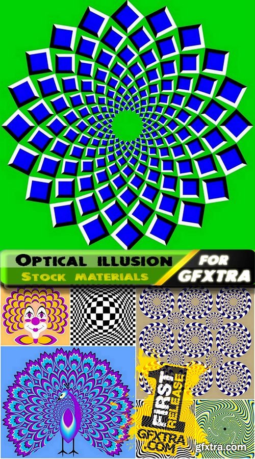 Backgrounds & Elements with Optical Illusion II, 25xEPS