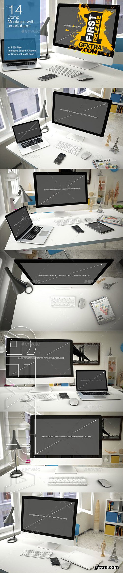 Graphicriver - Computer Mockup 14 Poses 9908742