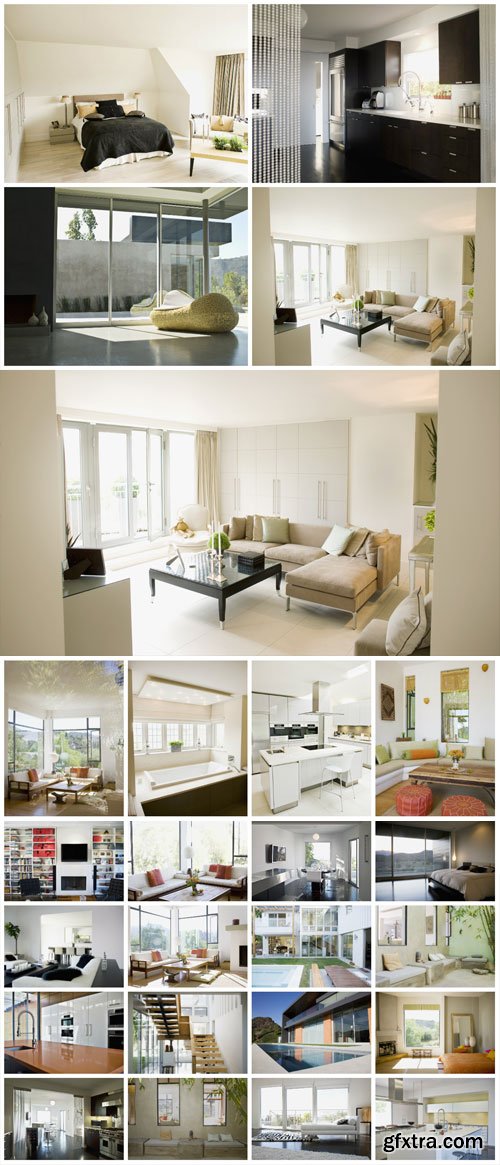 Interior, kitchen, hallway, living room - Stock Photo Interior, kitchen, hallway, living room - Stock Photo