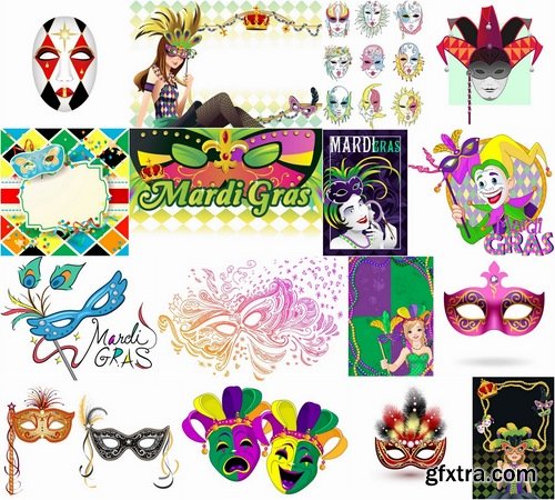 Mardi gras masks for masquerade - 25 Eps