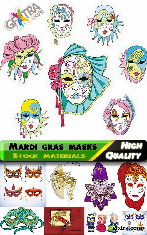 Mardi gras masks for masquerade - 25 Eps