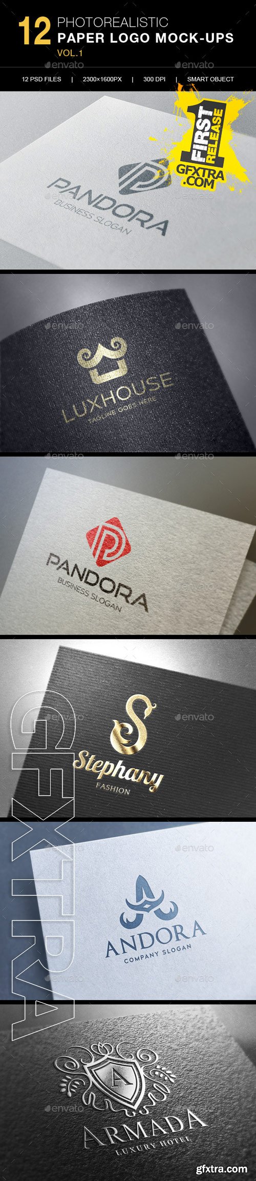 Graphicriver - 12 Photorealistic Logo Mock-Ups Vol.1 9907702