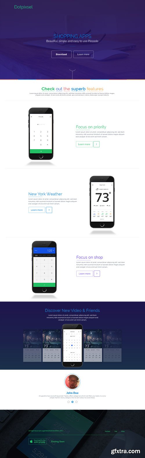 PSD Web Template - App Landing Page - Purple Color Style PSD Web Template - App Landing Page - Purple Color Style