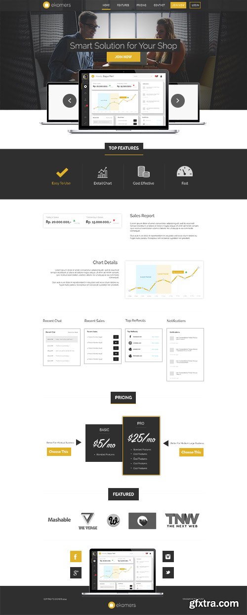 PSD Web Template - Ekomers - App Landing Page PSD Web Template - Ekomers - App Landing Page