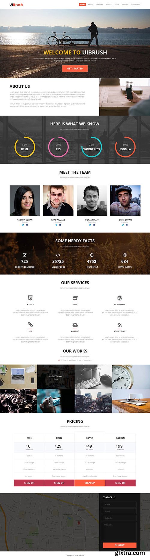 PSD Web Template - UIBrush Personal and Commercial Projects - One Page Theme PSD Web Template - UIBrush Personal and Commercial Projects - One Page Theme