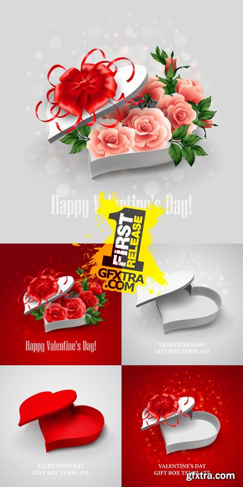 Vector - Valentine\'s Day Heart Shape Box