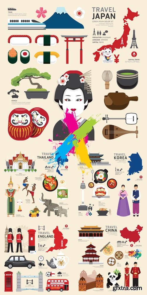 Travel Concept Icons Vector