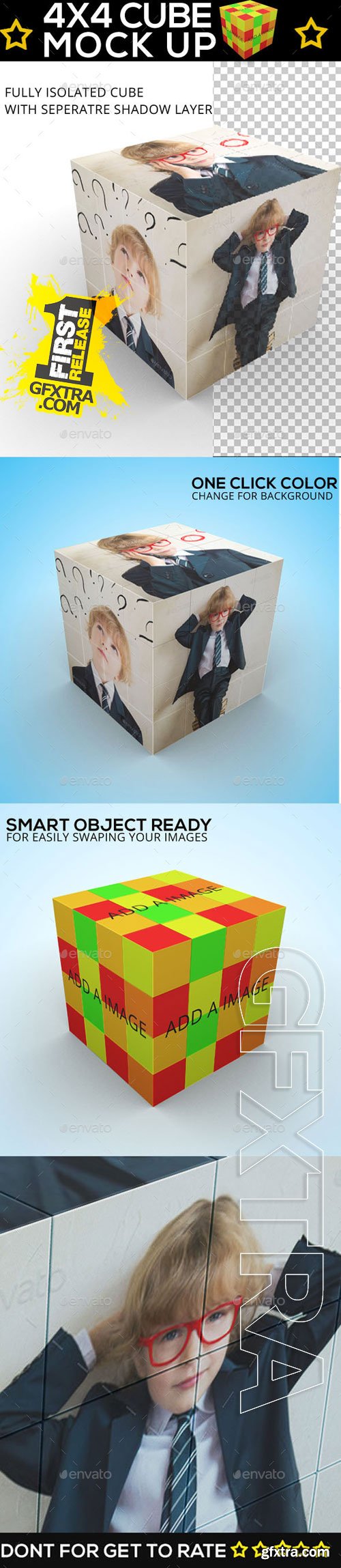 Graphicriver - Cube Displayer - Rubik 4x4 Mock Up 9865894