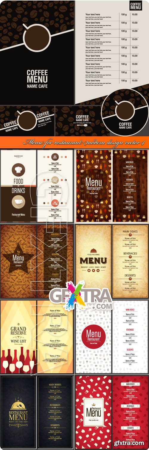 Menu for restaurant modern design vector 4