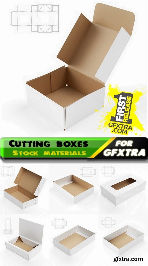 Template for cutting boxes Stock images 2 25xJPG