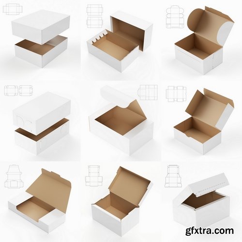 Template for cutting boxes Stock images 2 25xJPG
