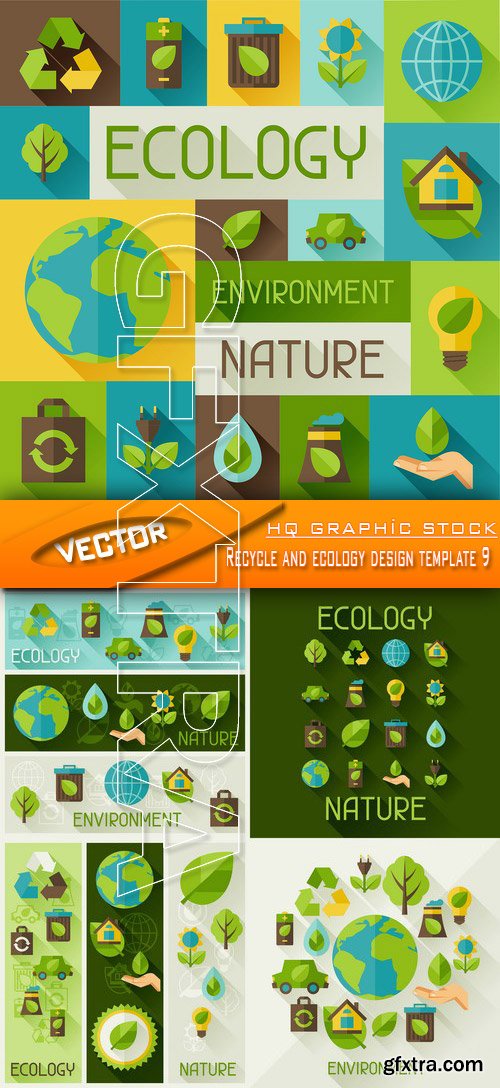 Stock Vector - Recycle and ecology design template 9