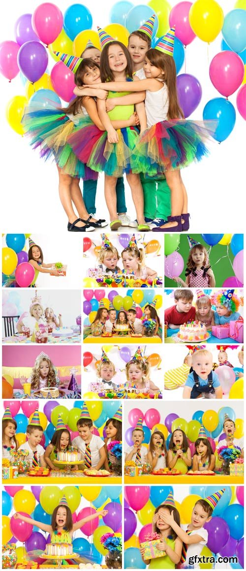 Birthday party, children's party, children - stock photos Birthday party, children's party, children - stock photos