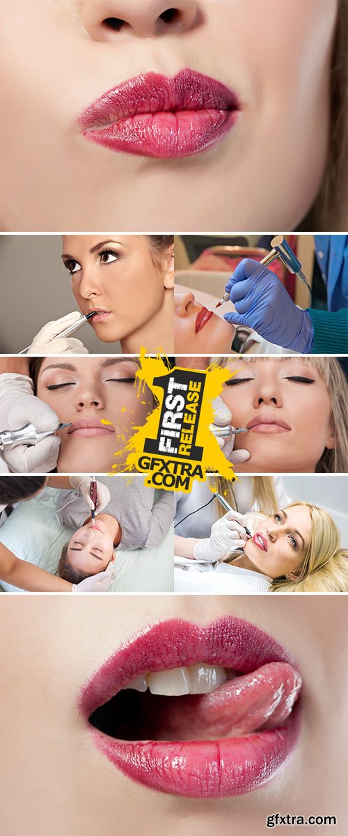 Stock Photo Permanent make-up on lips