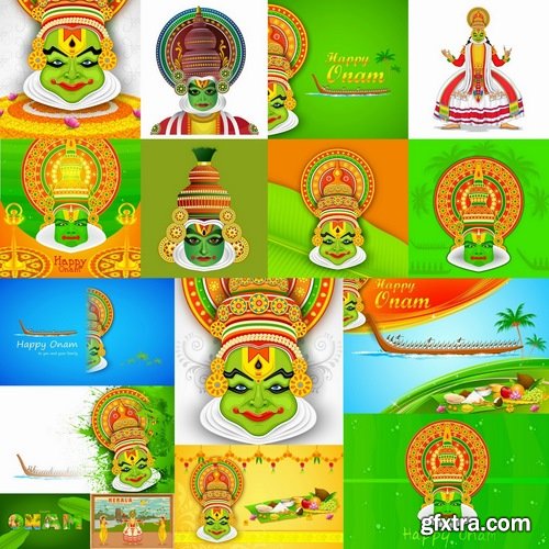 Collection of various images of Kathakali mask 25 Eps