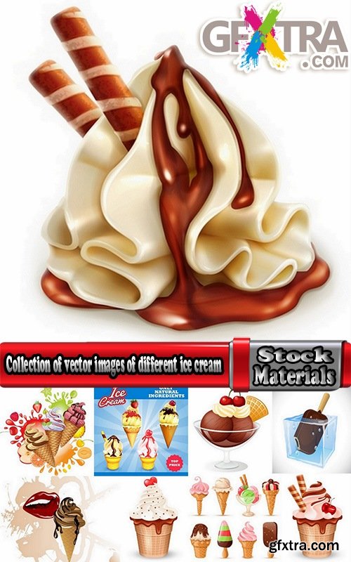 Collection of vector images of different ice cream 25 Eps