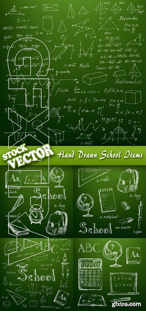 Stock Vector - Hand Drawn School Items