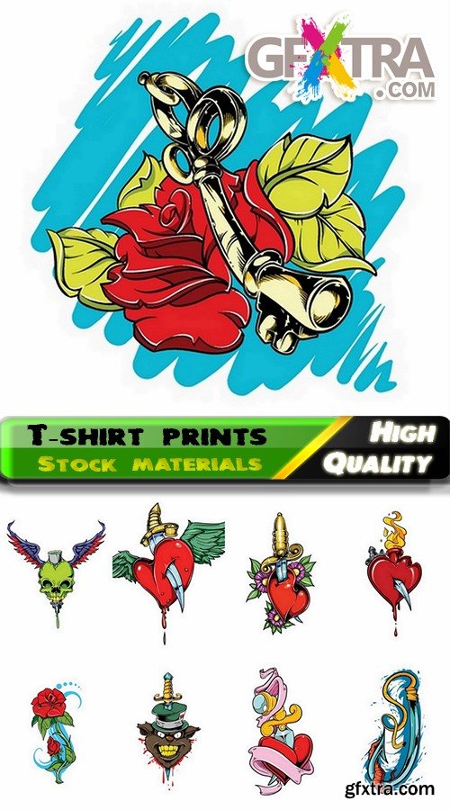 T-shirt prints design in vector from stock #36 - 25 Eps