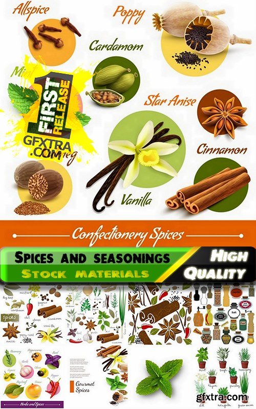 Different spices and seasonings for food - 25 Eps