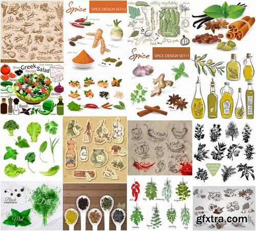 Different spices and seasonings for food - 25 Eps