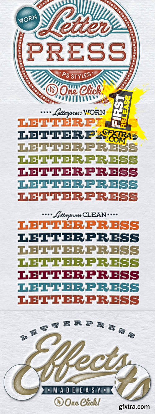 Worn Letterpress Photoshop Styles - CM 157033