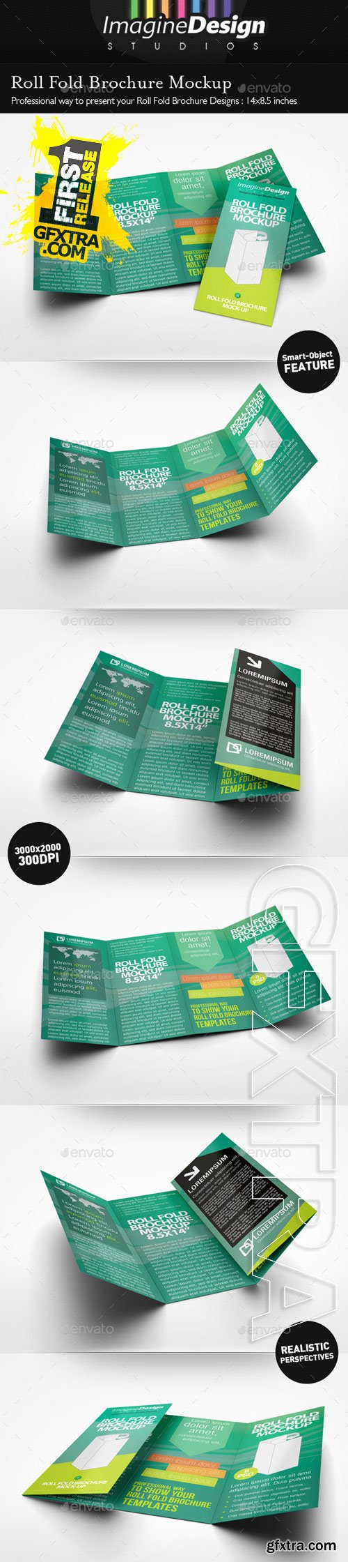Graphicriver - Roll Fold Brochure Mockup 10020772