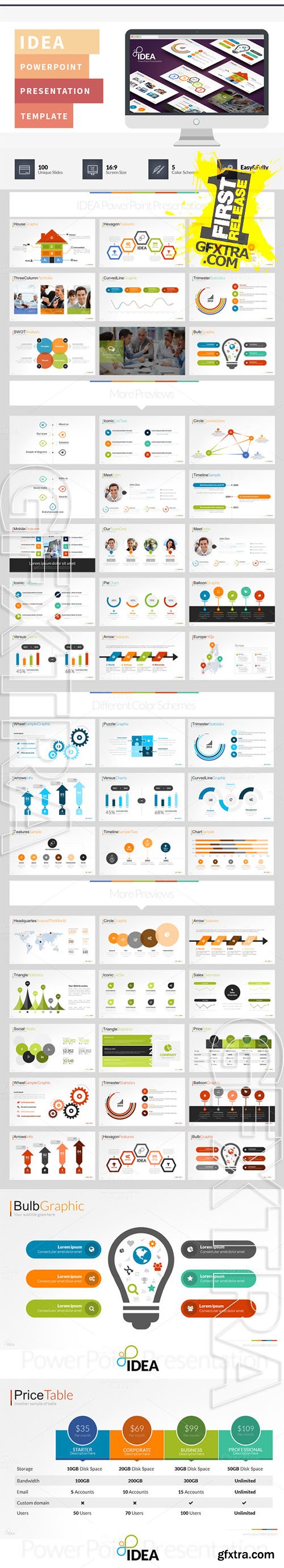 Idea Flat PowerPoint Template - CM 142138
