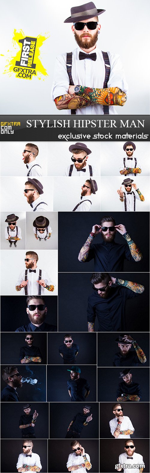 Stylish Hipster Man, 25xUHQ JPEG