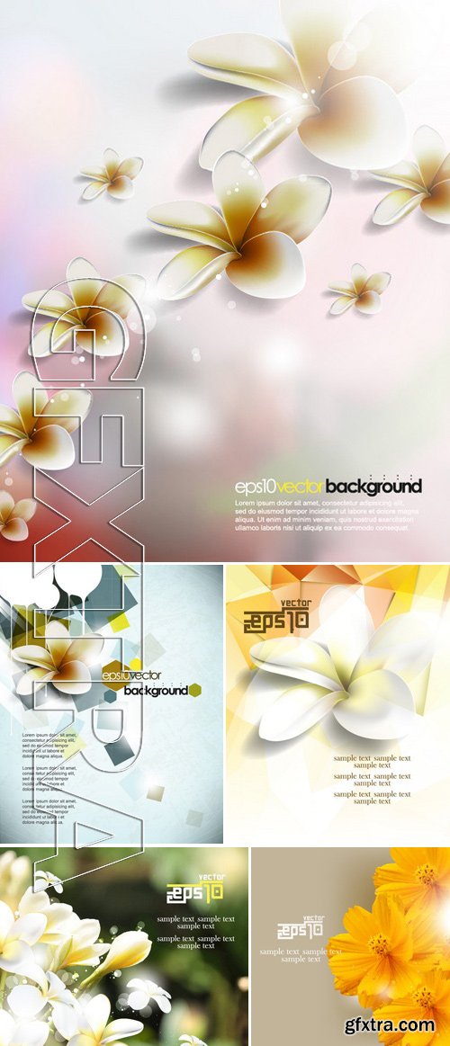 Stock Vectors - Floral background 28 realistic flowers