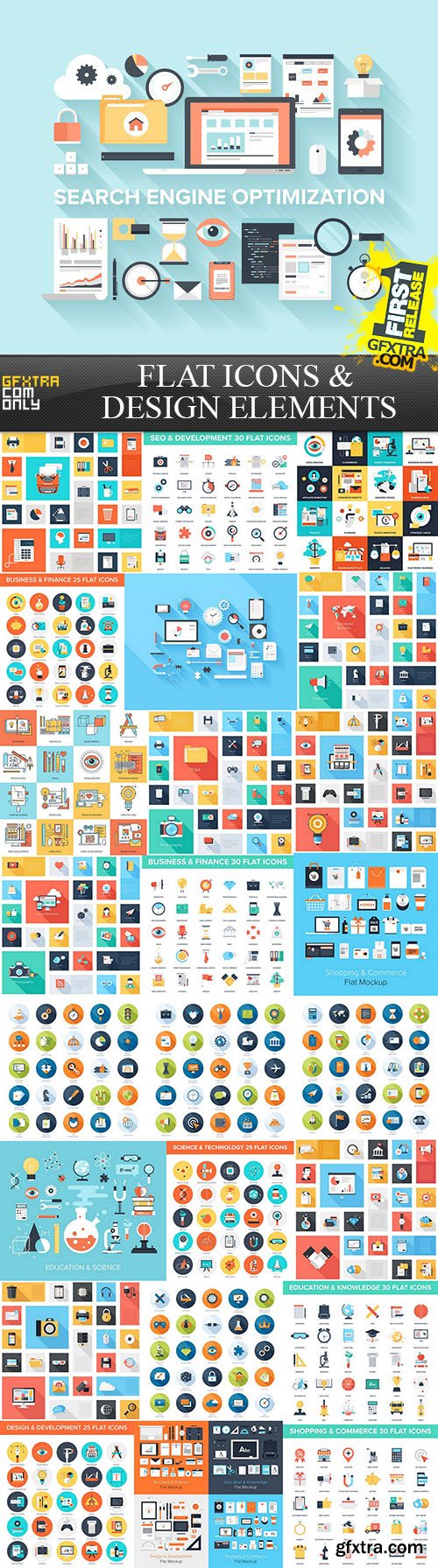 Flat Icons & Design Elements, 25xEPS