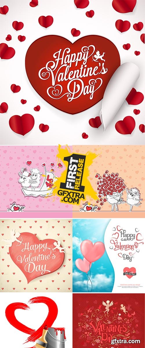 Stock Idea for greeting card with Happy Wedding or Valentine\'s Day, Vector illustration