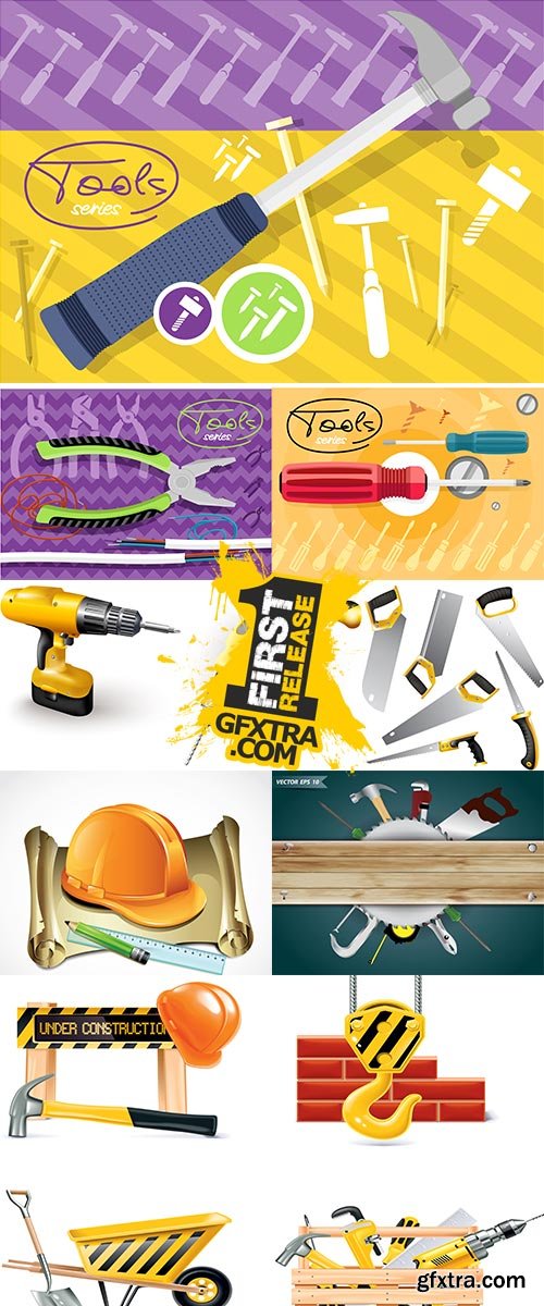 Stock Tools series, Flat icon modern design style concept